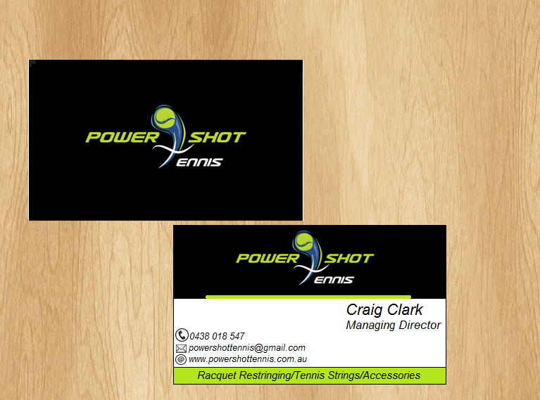 Business Card Design by R K for Power Shot Tennis | Design #1475465