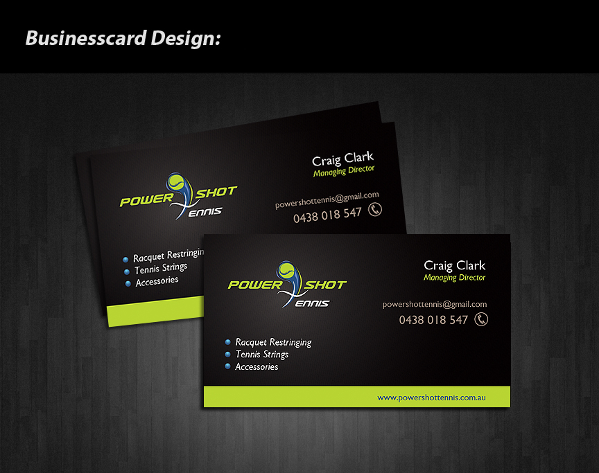 Diseño de Tarjeta de Presentación por wolfgfxdesign para Power Shot Tennis | Diseño #1476726
