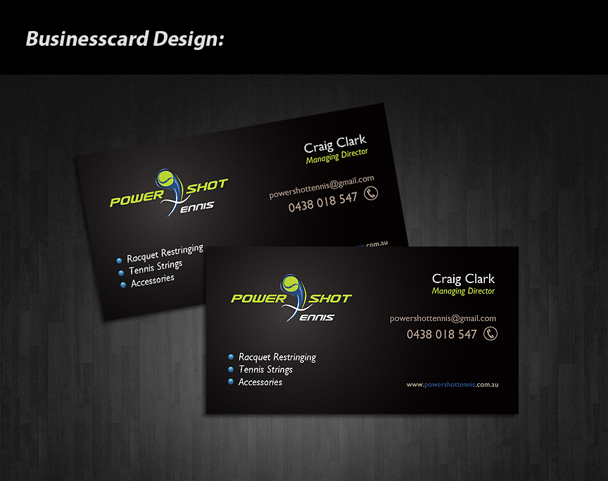 Diseño de Tarjeta de Presentación por wolfgfxdesign para Power Shot Tennis | Diseño #1476728