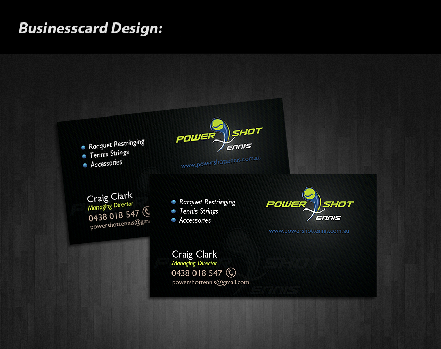 Diseño de Tarjeta de Presentación por wolfgfxdesign para Power Shot Tennis | Diseño #1476730