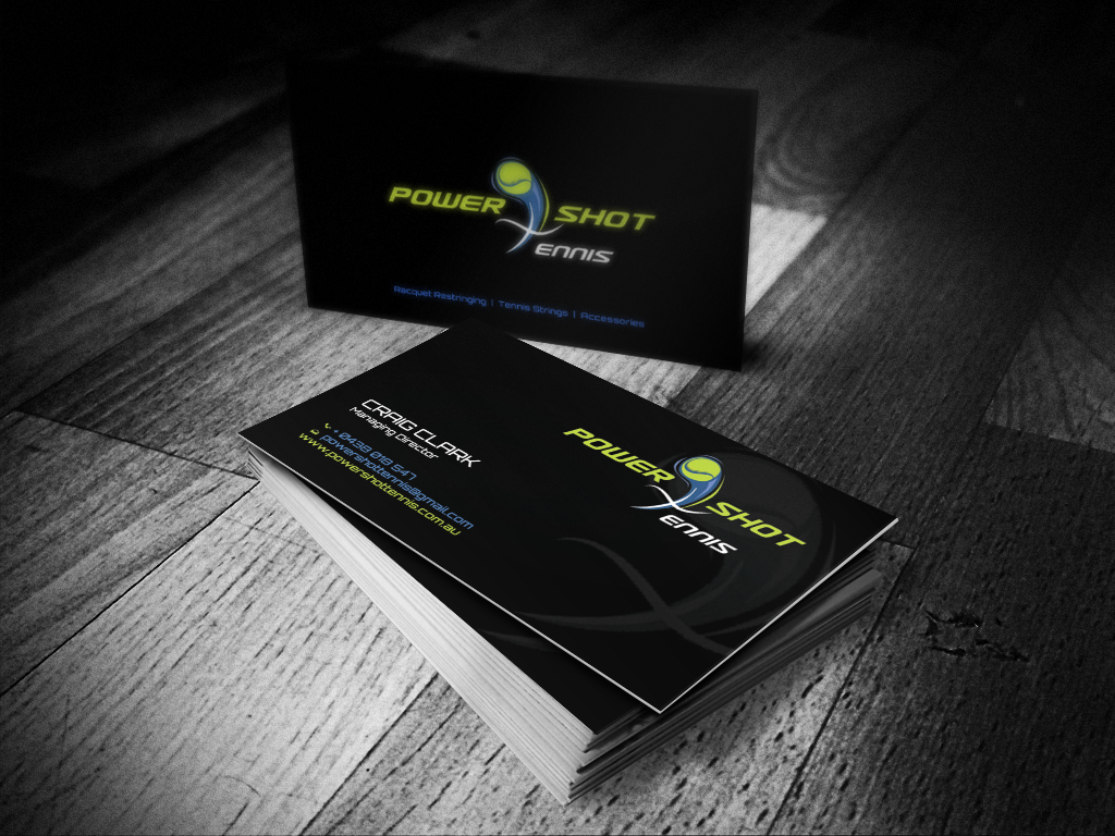 Business Card Design by Sarah Mathews for Power Shot Tennis | Design #1480434