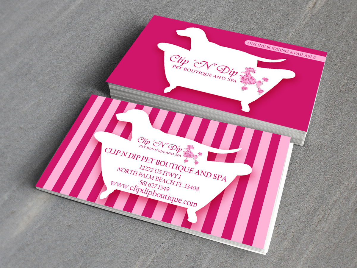 Business Card Design by mocion media for clip n dip | Design #5305692