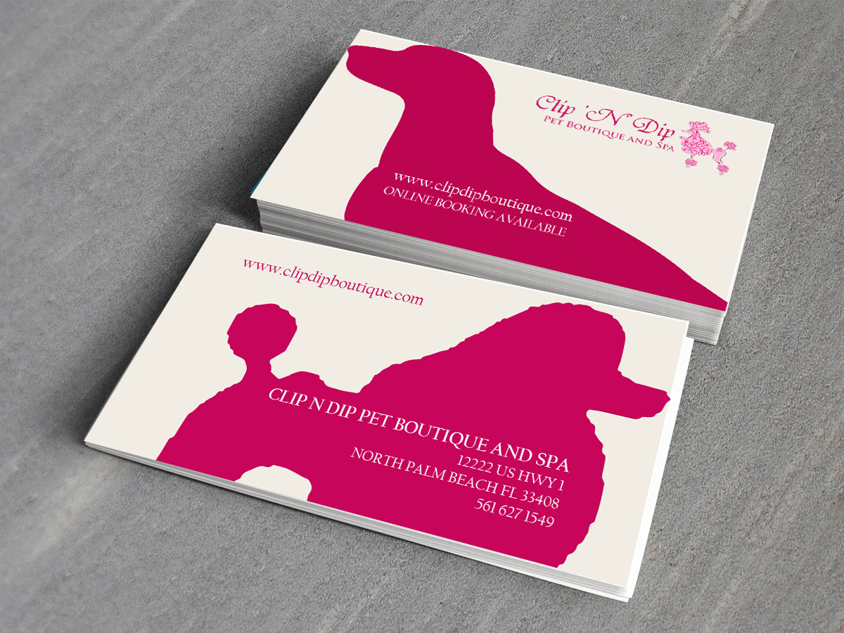 Business Card Design by mocion media for clip n dip | Design #5305723