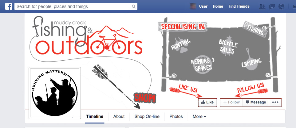Design Facebook par Rachel Lauren pour Muddy Creek Fishing & Outdoors | Design #5321397