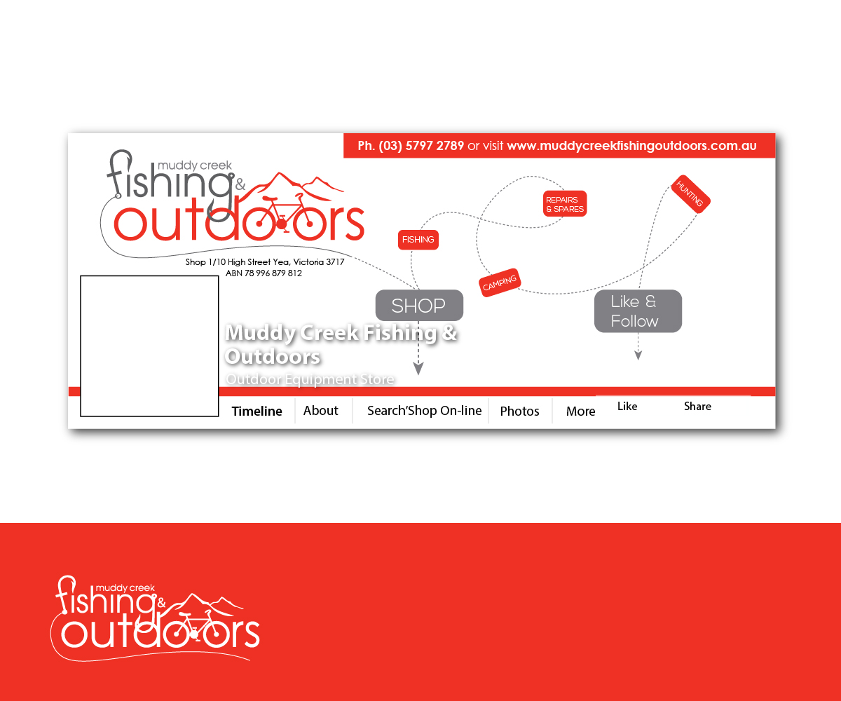 Facebook Design by rpunsL for Muddy Creek Fishing & Outdoors | Design #5364683