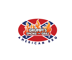 Grumpi's Smoke & Grill; American BBQ | Logo Design by GT