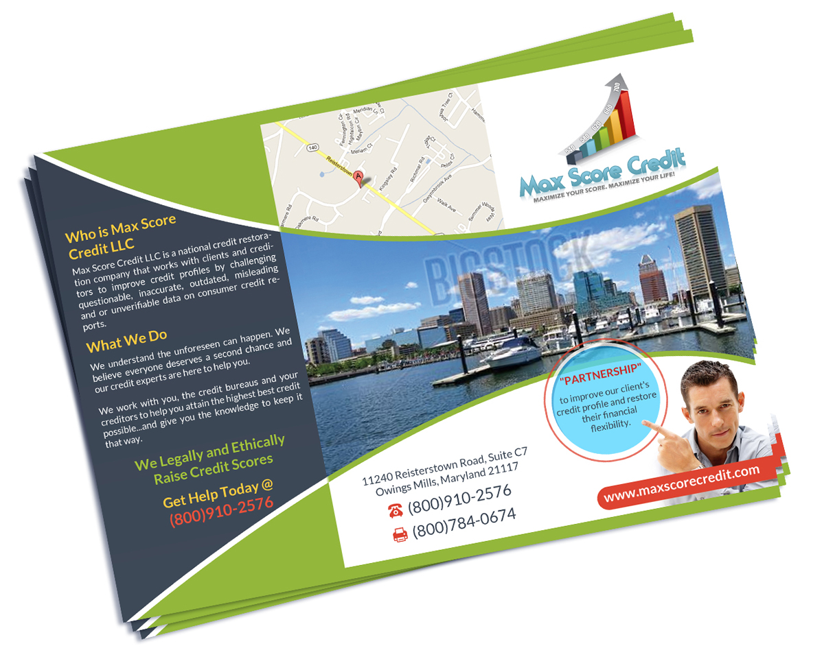 Diseño de Brochure por ESolz Technologies para Max Score Credit | Diseño #1489037