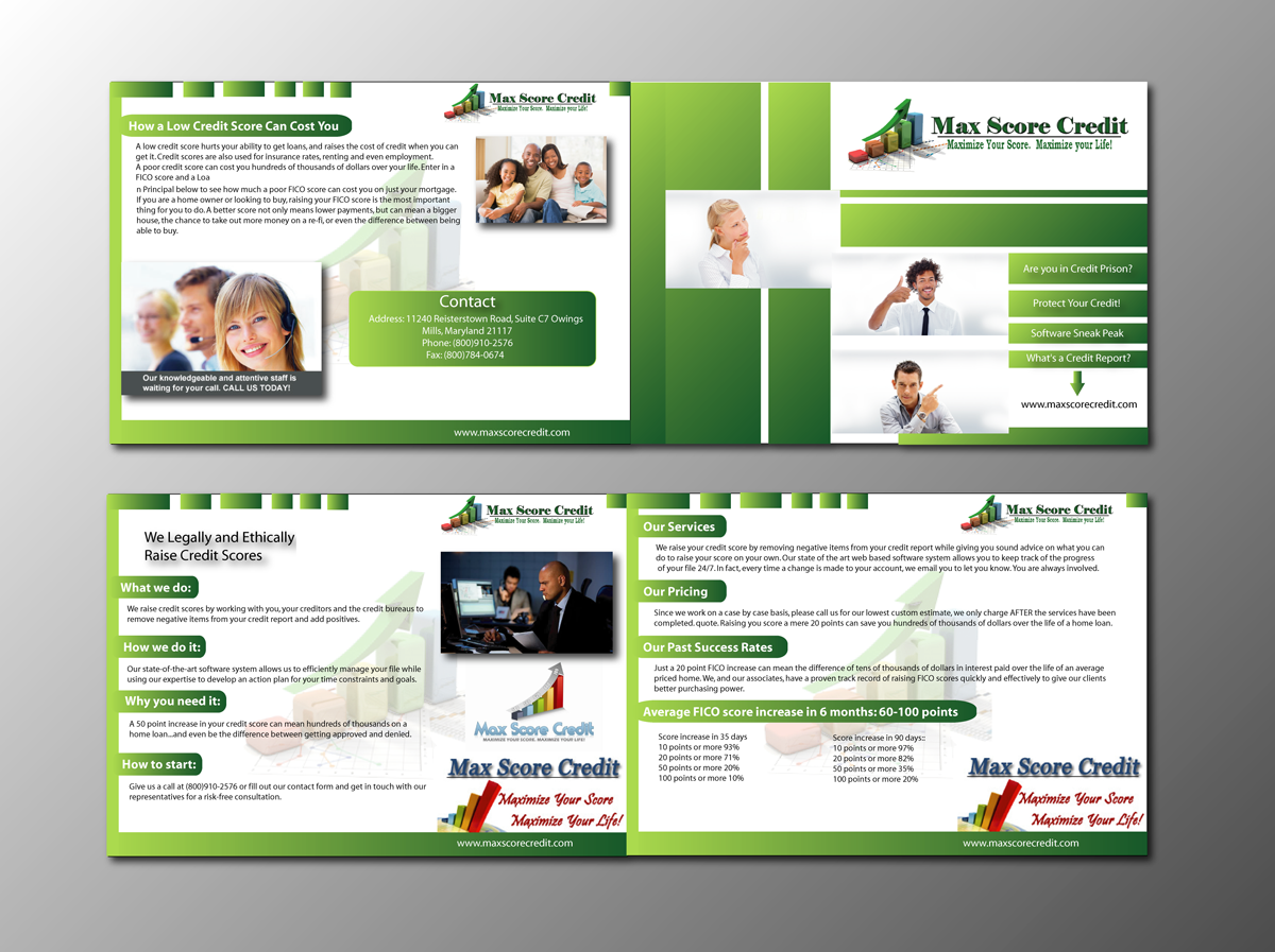 Brochure Design by nafizrahat for Max Score Credit | Design #1481987