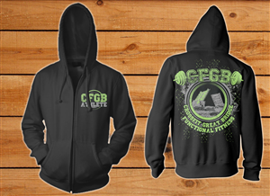 Zip up sweatshirt design for a CrossFit gym 