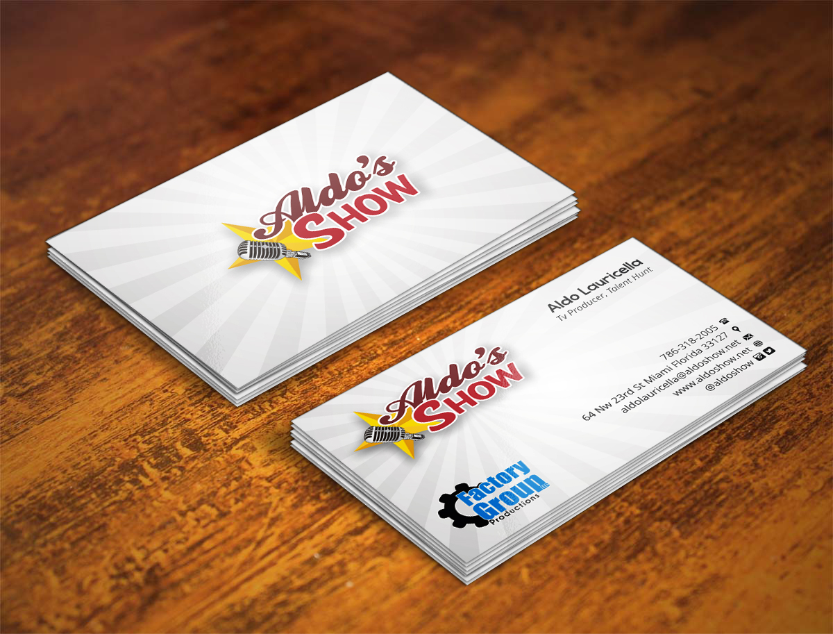 Diseño de Tarjeta de Presentación por INDIAN_Ashok para AldoShow | Diseño #5316144