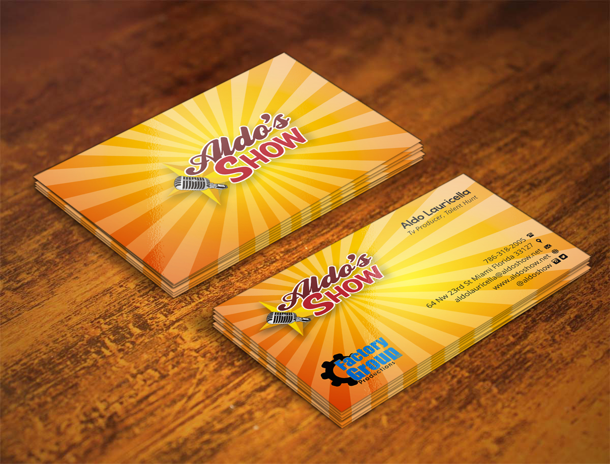 Business Card Design by INDIAN_Ashok for AldoShow | Design #5316147