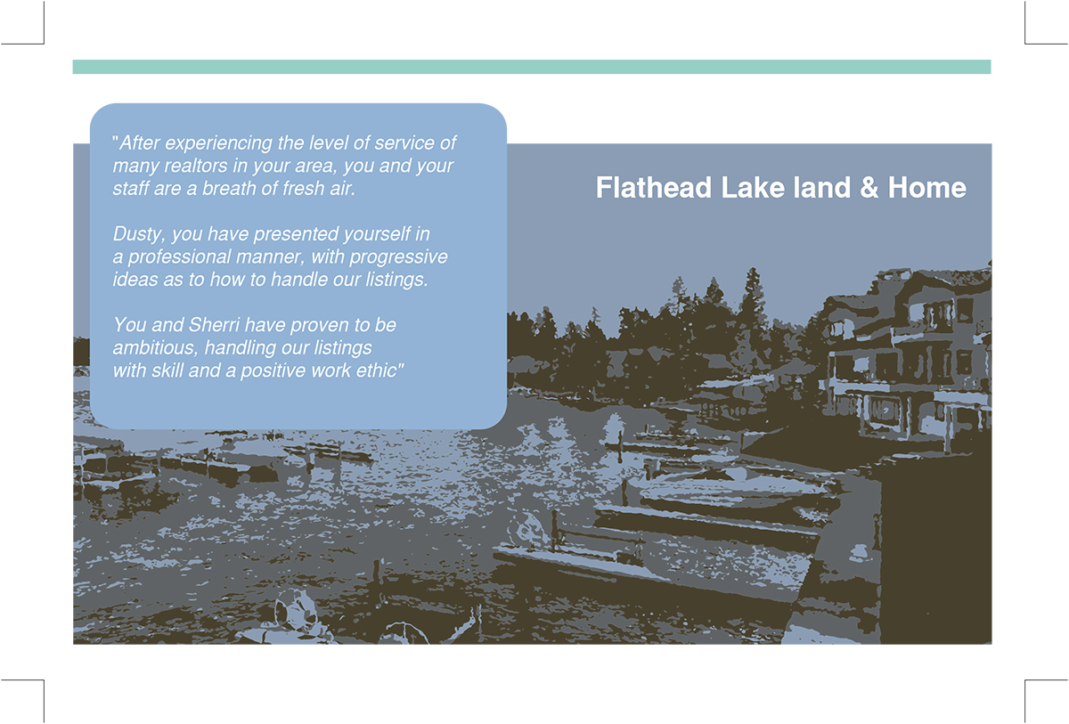 Postcard Design by lslstudio.design for Flathead Lake Land & Home | Design #5355109