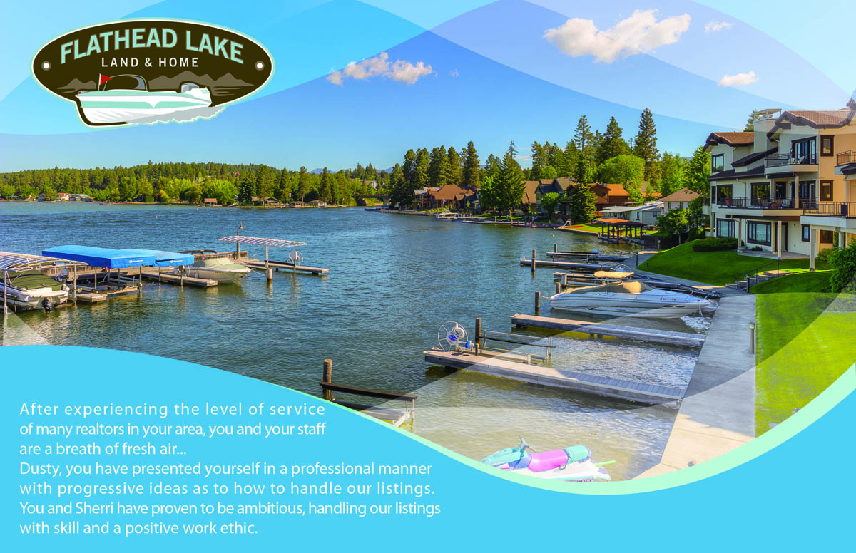 Postcard Design by Hania.tarabishy for Flathead Lake Land & Home | Design #5346223