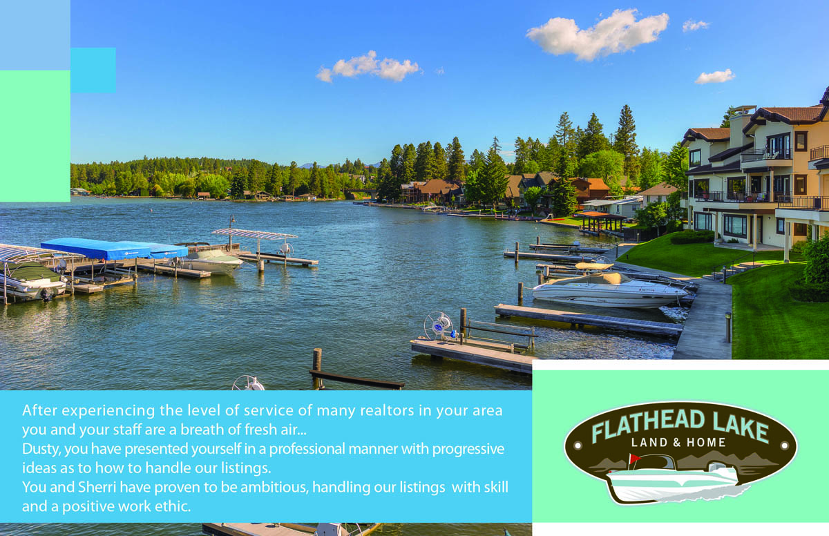 Postcard Design by Hania.tarabishy for Flathead Lake Land & Home | Design #5346225