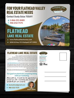 Design de Carte Postale par ESolz Technologies pour Flathead Lake Land & Home | Design #5331217