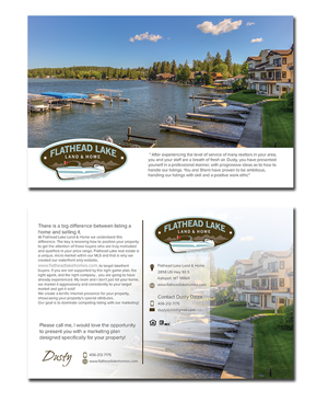 Design de Carte Postale par Sandaru pour Flathead Lake Land & Home | Design : #5347290