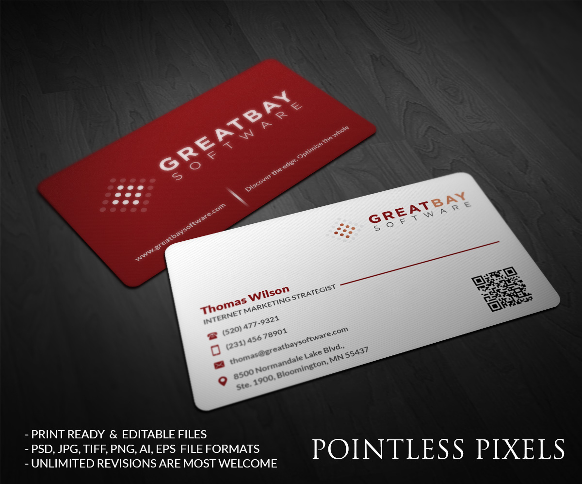 Diseño de Tarjeta de Presentación por Pointless Pixels India para Great Bay Software | Diseño #5326944