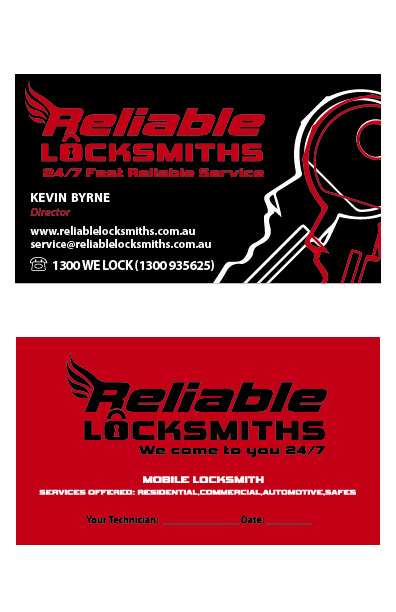Business Card Design by john.b_3189 for reliable locksmiths | Design #5322144