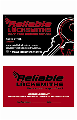 Business Card Design by john.b_3189 for reliable locksmiths | Design: #5322144