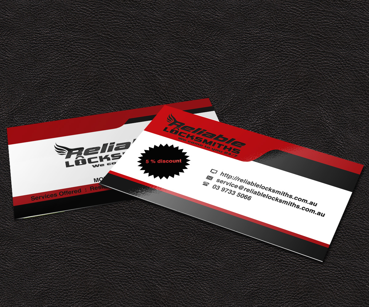 Business Card Design by Matrix5 Creative for reliable locksmiths | Design #5358559