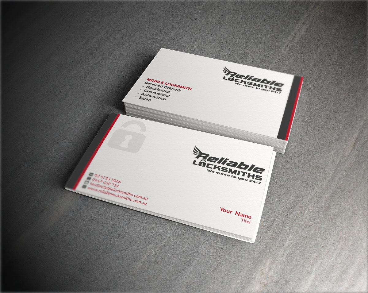 Business Card Design by Verified artistry (Design garden) for reliable locksmiths | Design #5340699