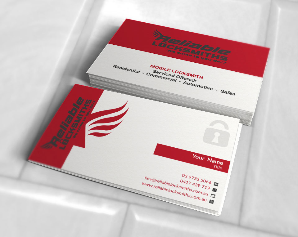 Business Card Design by Verified artistry (Design garden) for reliable locksmiths | Design #5356925
