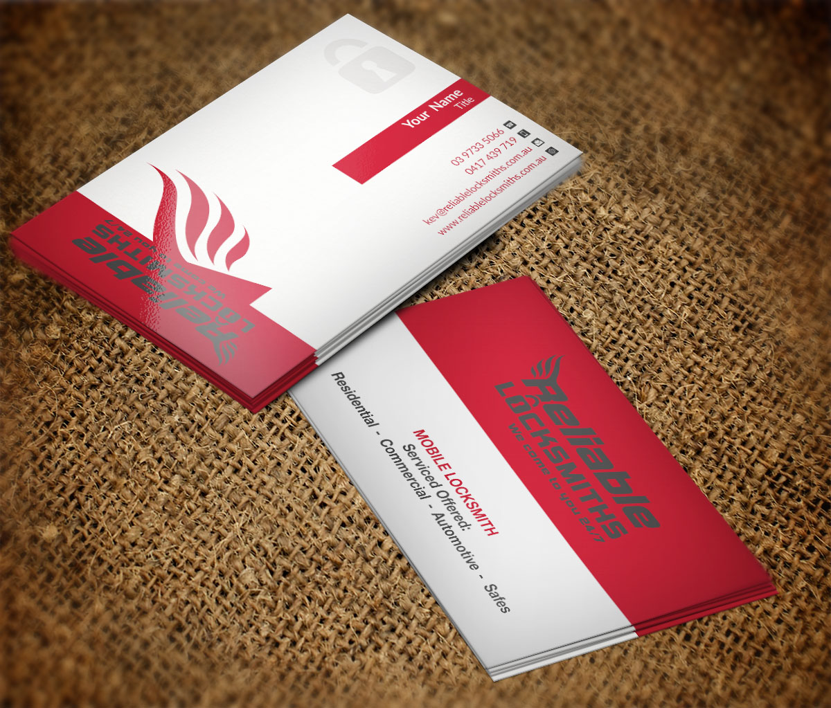 Business Card Design by Verified artistry (Design garden) for reliable locksmiths | Design #5356927