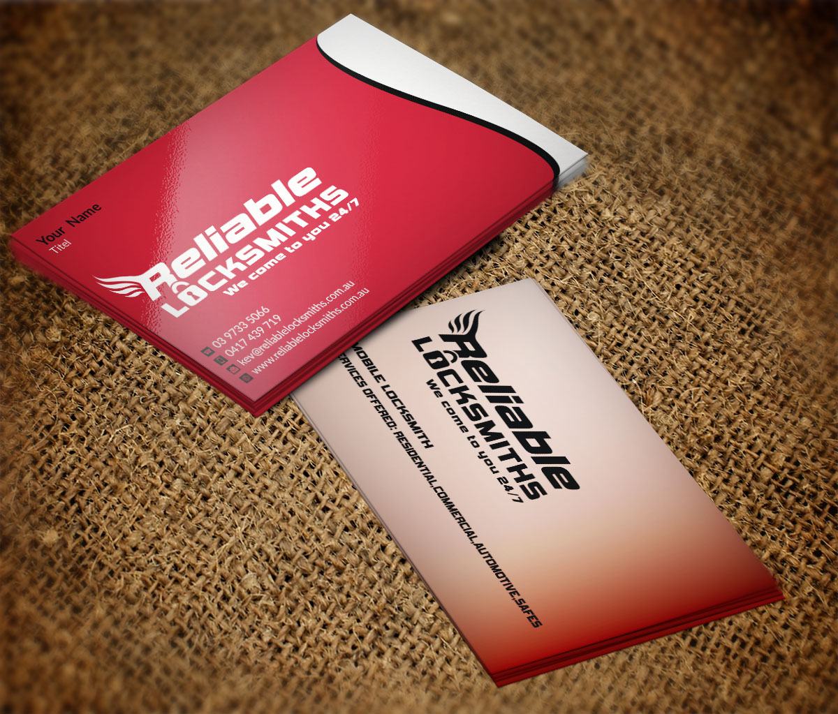 Business Card Design by Verified artistry (Design garden) for reliable locksmiths | Design #5360330