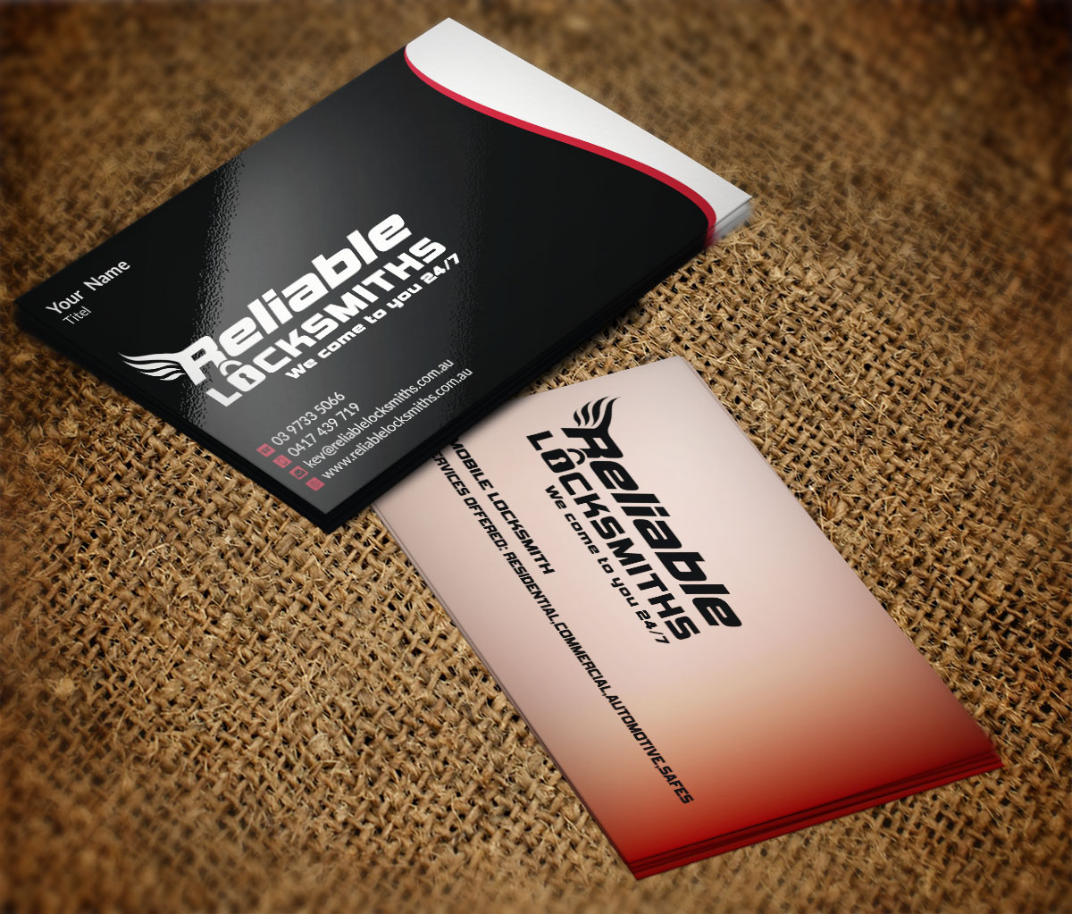 Business Card Design by Verified artistry (Design garden) for reliable locksmiths | Design #5360334