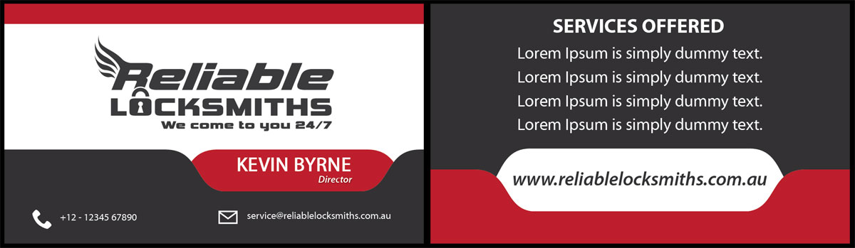 Visitenkarten-Design von Eminents Infosoft für reliable locksmiths | Design #5317596