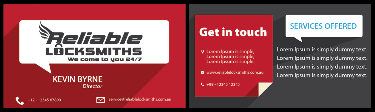 Business Card Design by Eminents Infosoft for reliable locksmiths | Design #5317810
