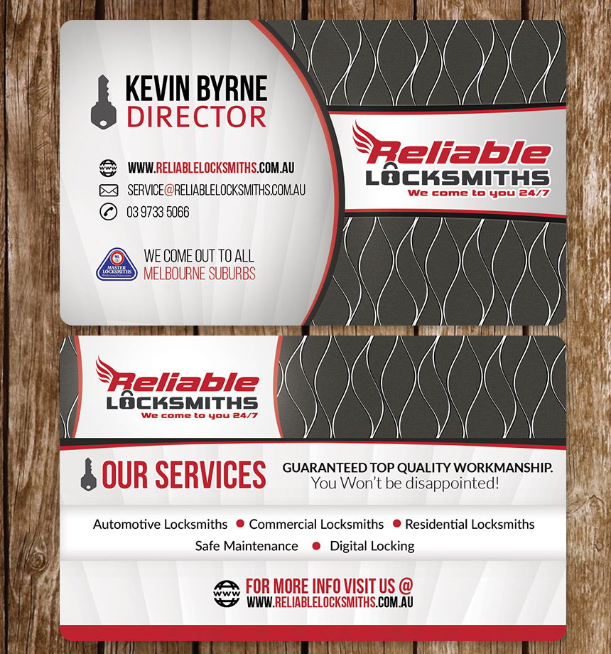 Business Card Design by rex-designs for reliable locksmiths | Design #5357073