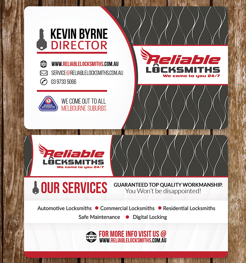 Business Card Design by rex-designs for reliable locksmiths | Design #5381682