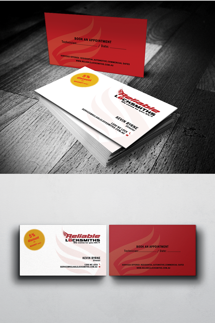 Business Card Design by Sarah Mathews for reliable locksmiths | Design #5320046