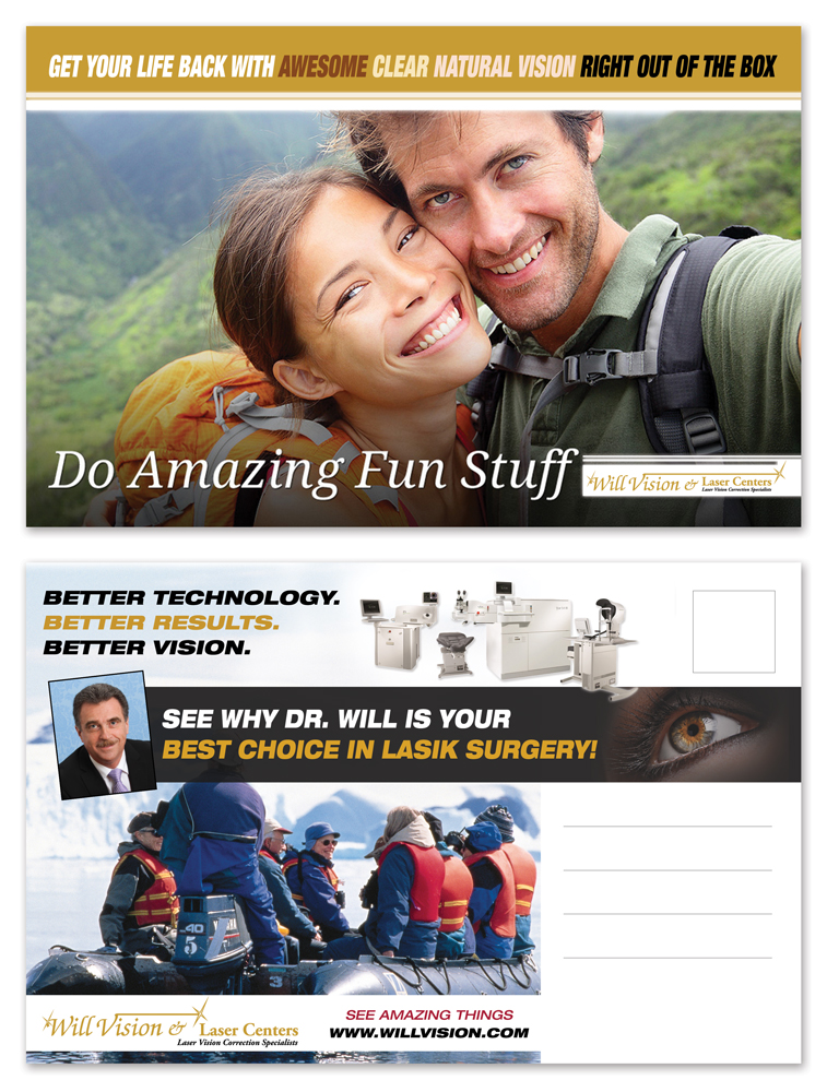 Design de Carte Postale par UrbainFX pour Will Vision and Laser Centers | Design #5363948