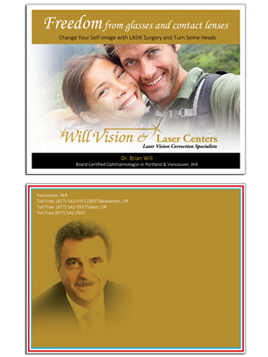 Design de Carte Postale par roopaljain pour Will Vision and Laser Centers | Design : #5356532