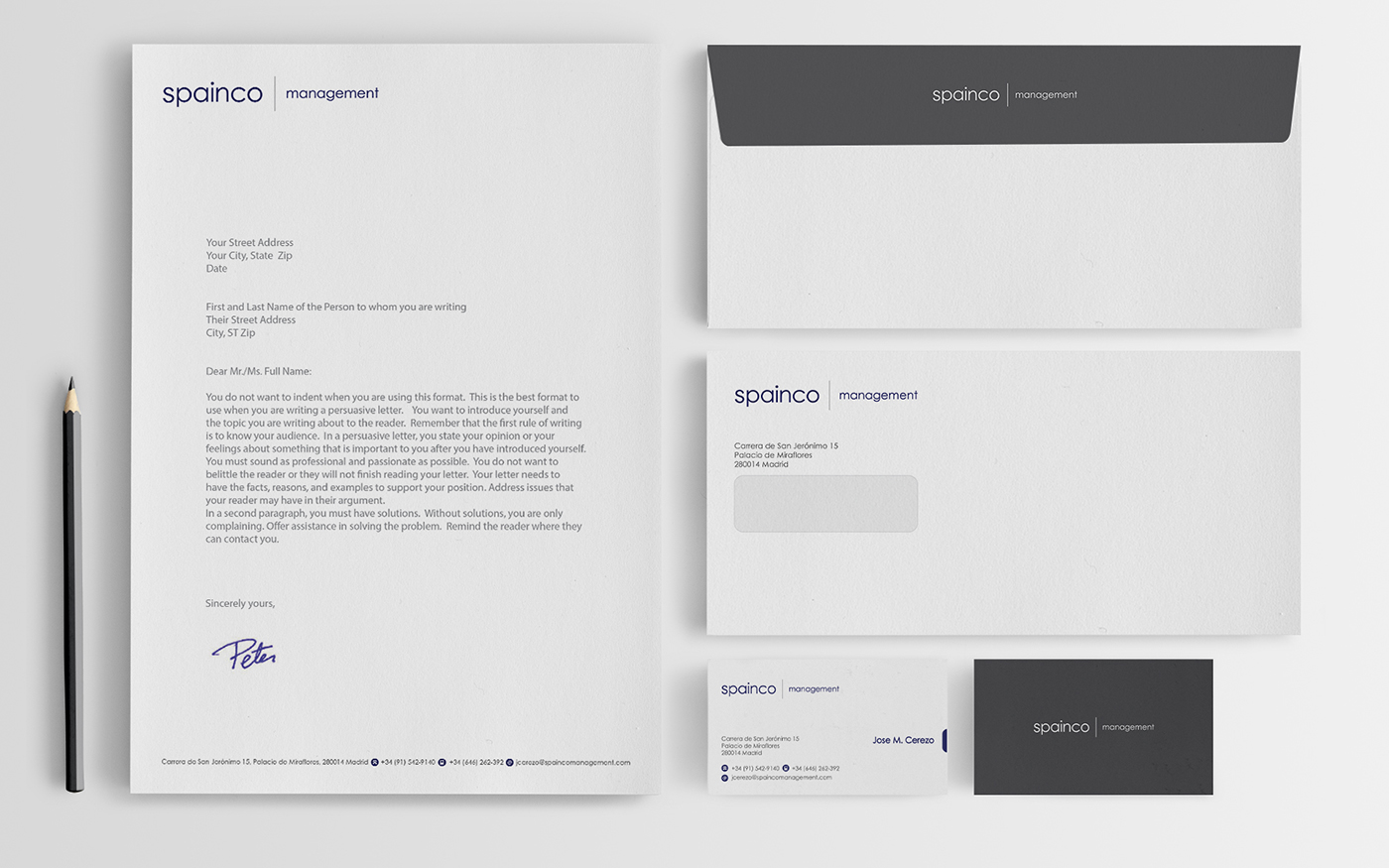 Diseño de Papelería por BrandWar para Spainco Management S.L. | Diseño #1581203
