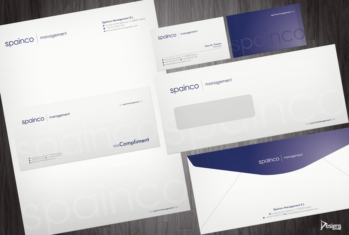 Stationery Design by DesignsTRIBE for Spainco Management S.L. | Design #1566502