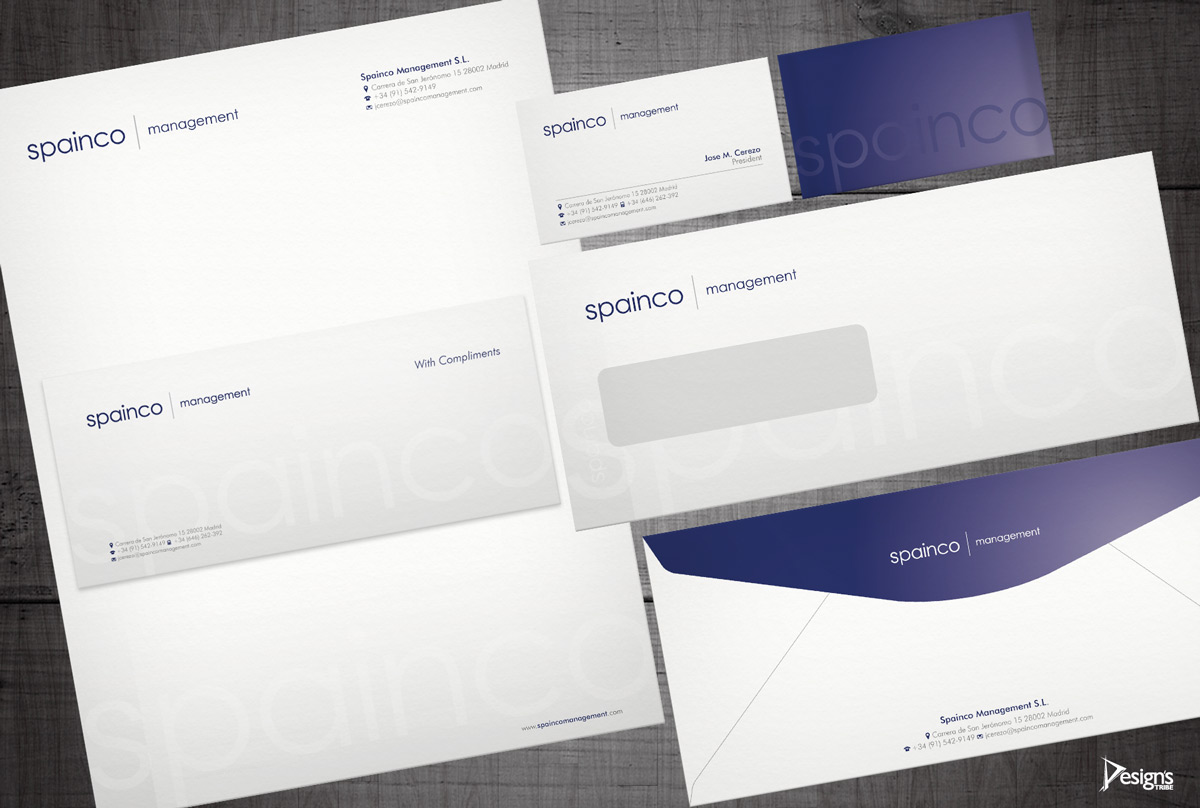 Stationery Design by DesignsTRIBE for Spainco Management S.L. | Design #1568356
