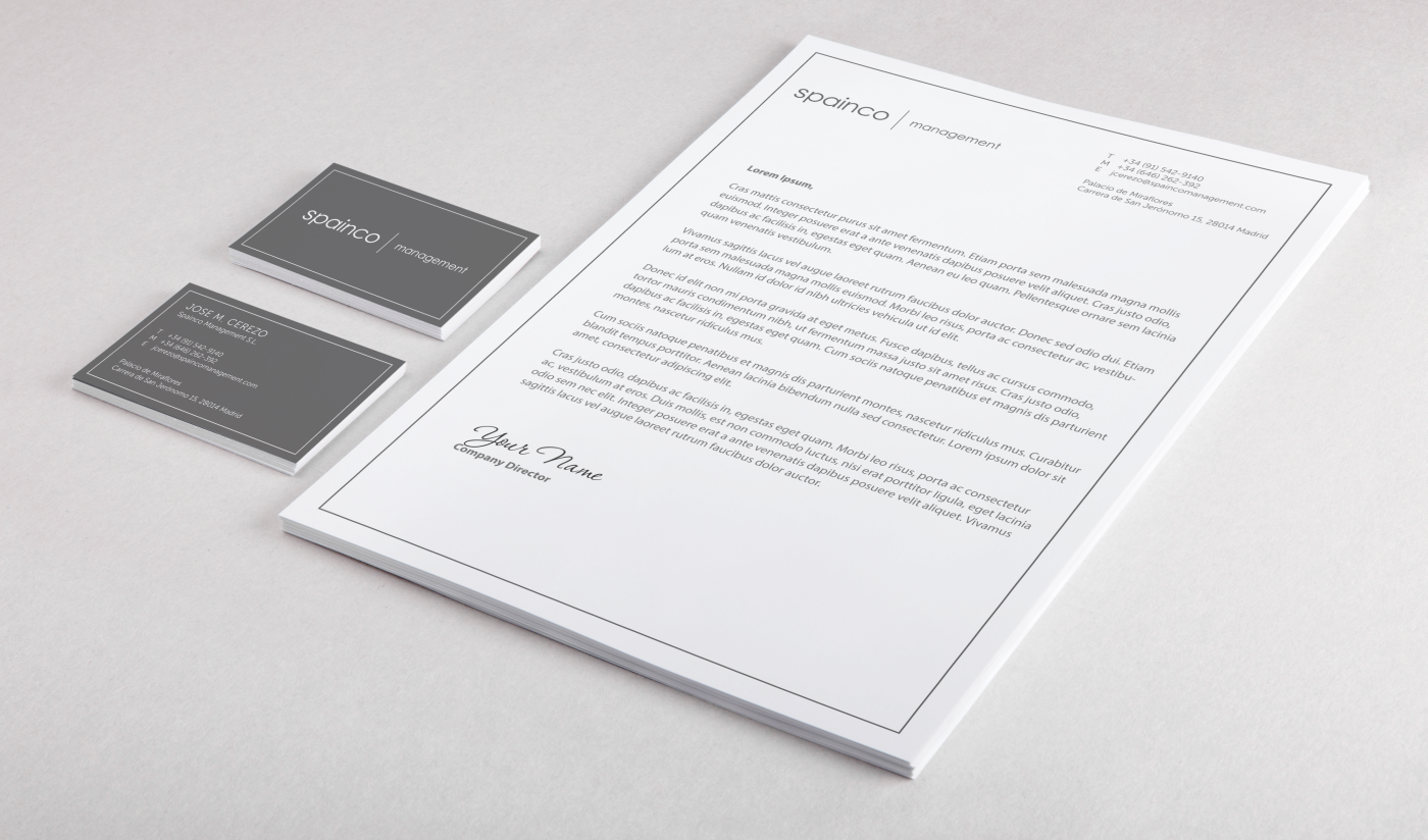 Stationery Design by HYPdesign for Spainco Management S.L. | Design #1575809