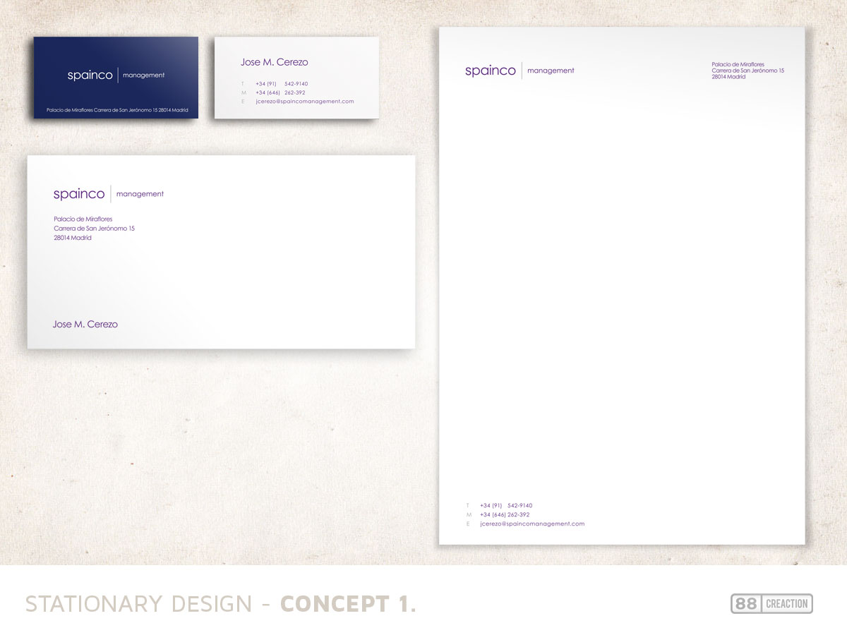Stationery Design by 88 creaction for Spainco Management S.L. | Design #1587891