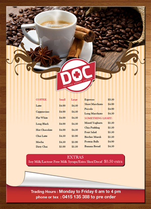 Menu Design by theblueart for this project | Design: #5345522