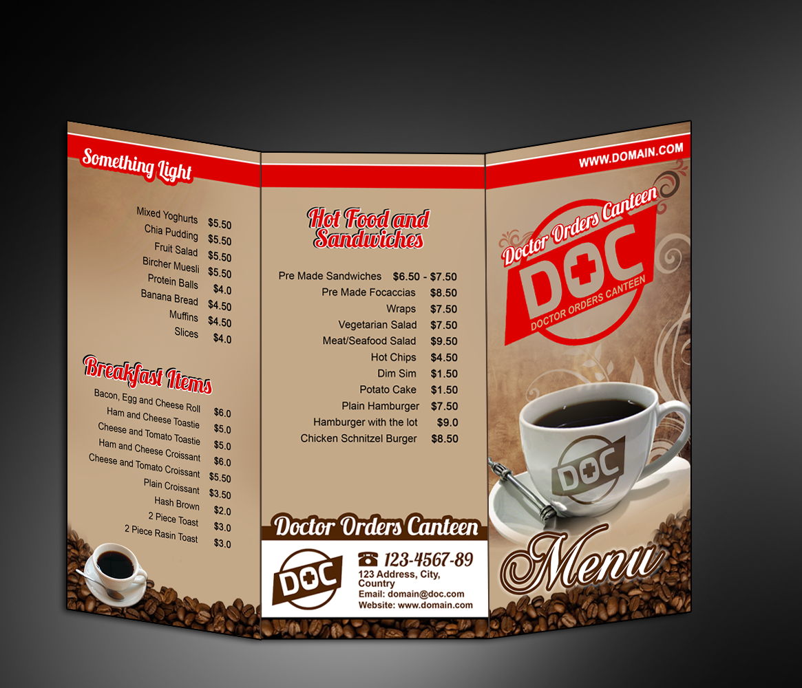 Menu Design by MDesigns ™ for this project | Design #5369830