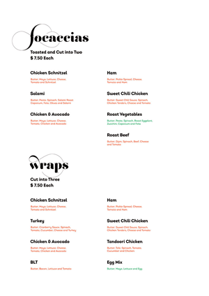 Menu Design by mint for this project | Design: #5335920