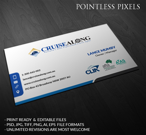 Visitenkarten-Design von Pointless Pixels India für CruiseAlong Pty Ltd | Design: #5335634