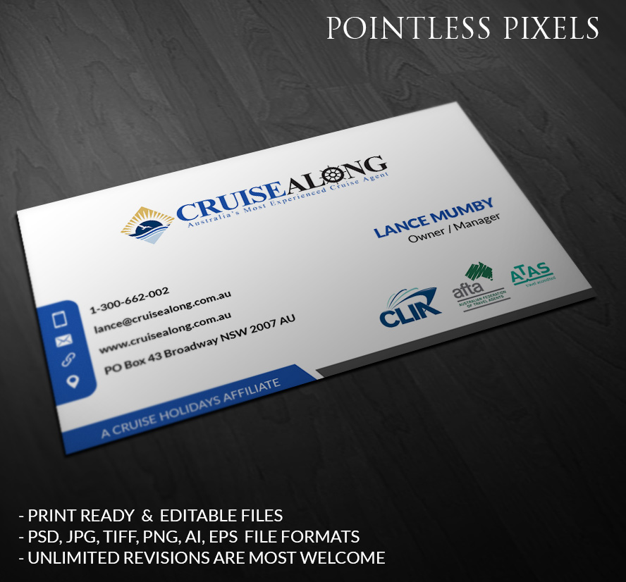 Visitenkarten-Design von Pointless Pixels India für CruiseAlong Pty Ltd | Design #5368895