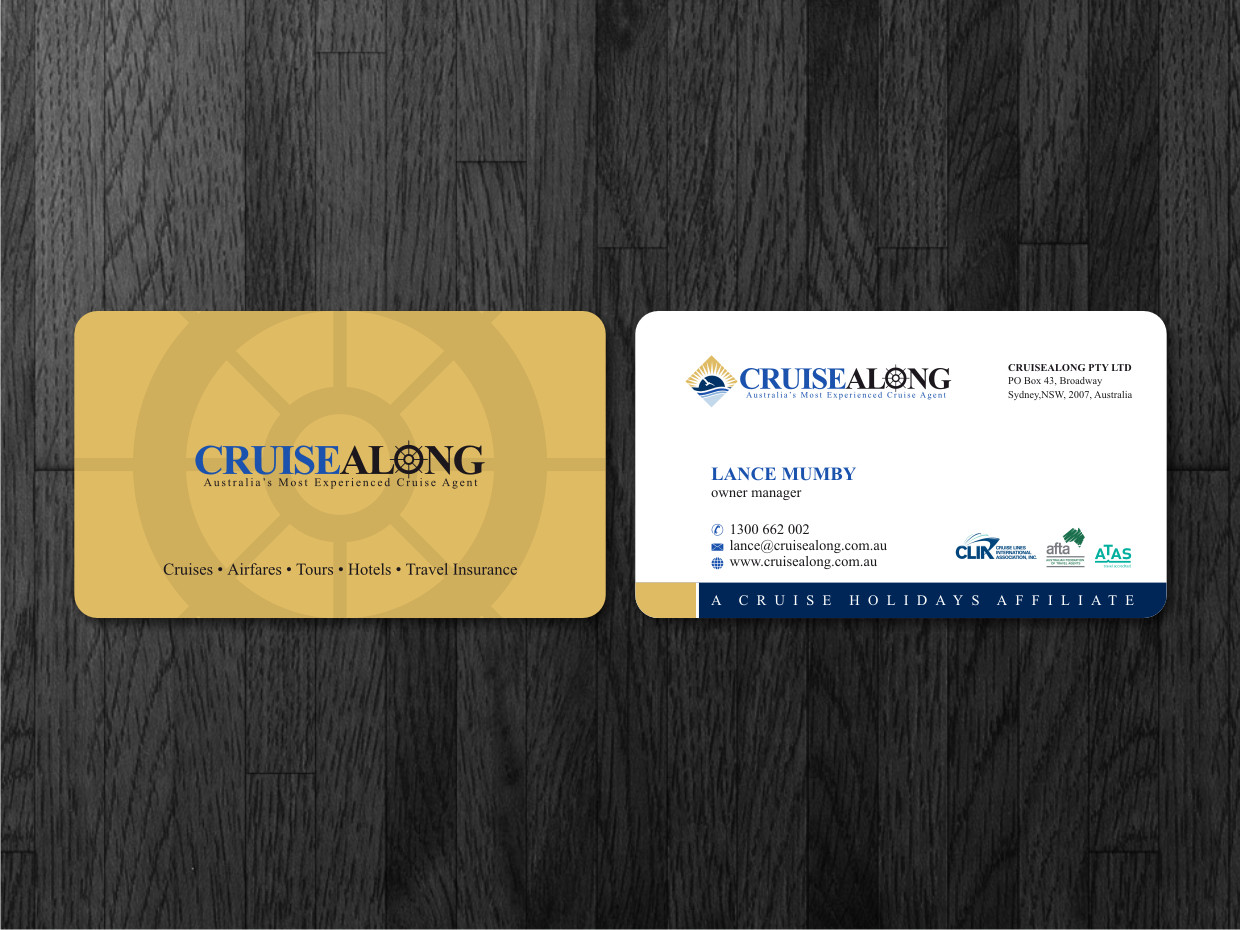 Business Card Design by Atvento Graphics for CruiseAlong Pty Ltd | Design #5490516