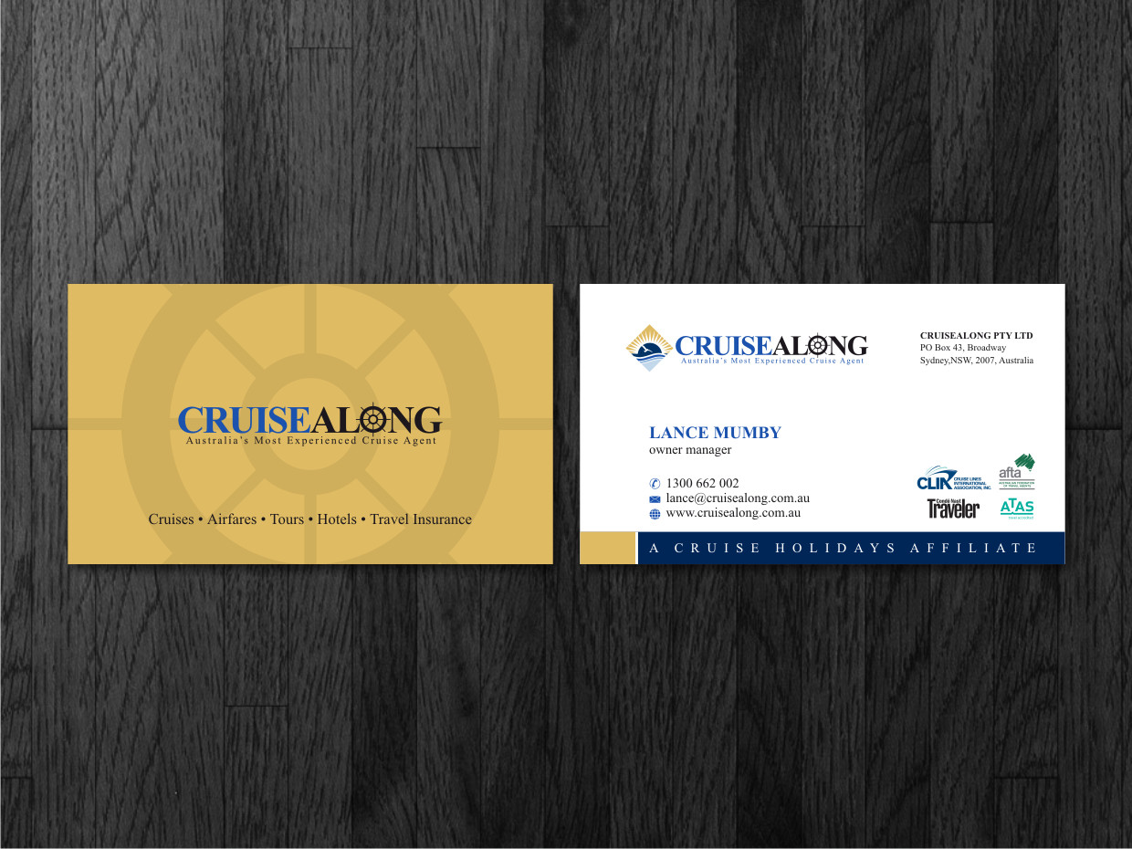 Business Card Design by Atvento Graphics for CruiseAlong Pty Ltd | Design #5623129