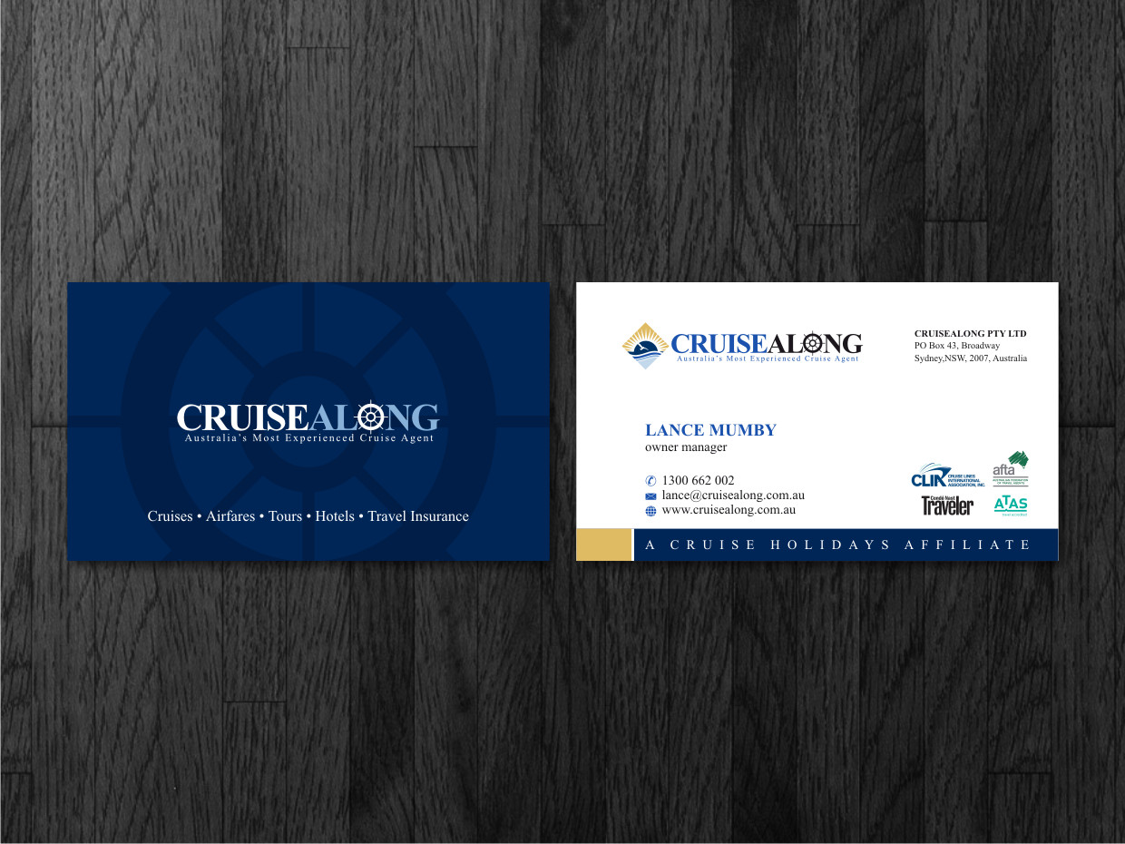 Business Card Design by Atvento Graphics for CruiseAlong Pty Ltd | Design #5652930