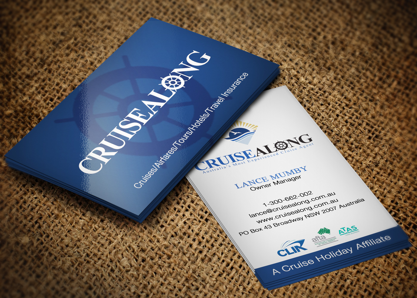 Design de Carte de Visite par Lanka Ama pour CruiseAlong Pty Ltd | Design #5387410